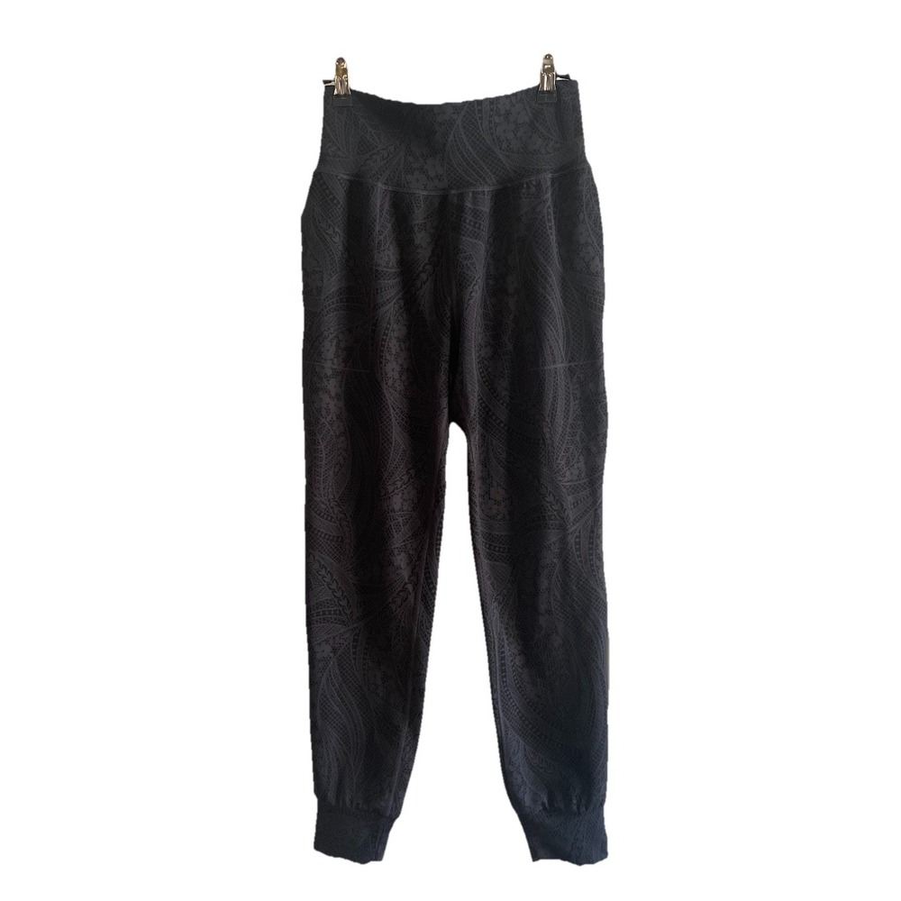 Athleta Salutation Textured Jogger High Rise Black Paisley Print Womens Sz XS